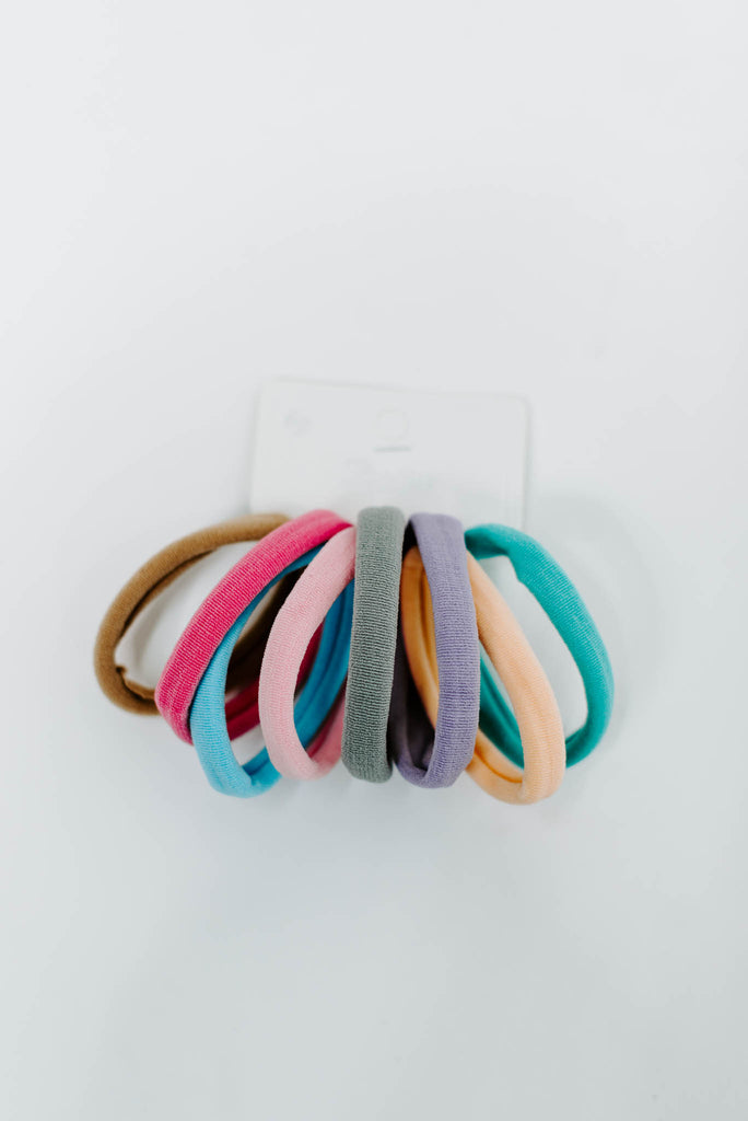 Multicolor Elastic Hair Tie Set | 8 Pc
