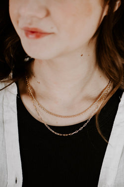 Rope & Paperclip Layer Chains | 18K Gold Plated