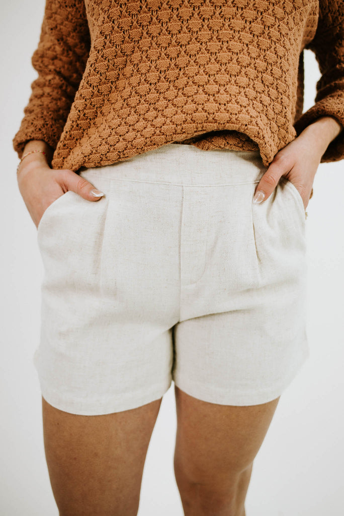 No Surprises Linen Pleated Shorts