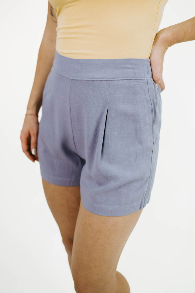 In Real Time Linen Pleated Shorts