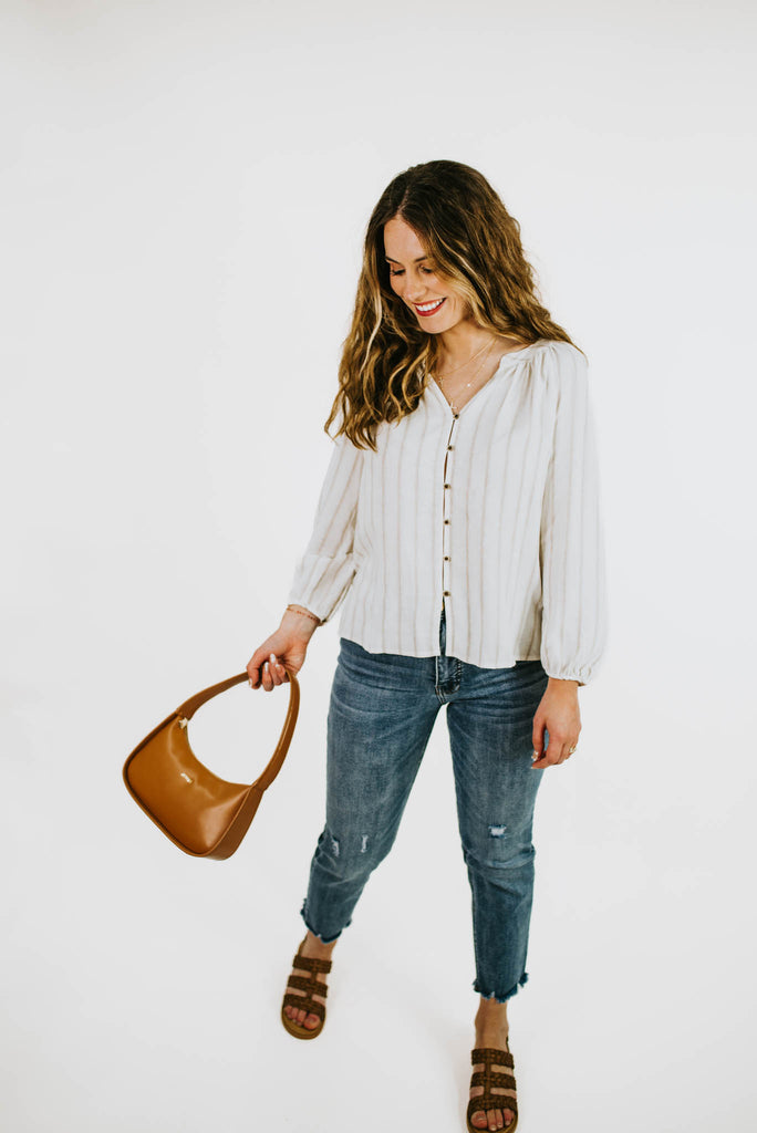 Wandering Breeze Button Up Peasant Blouse