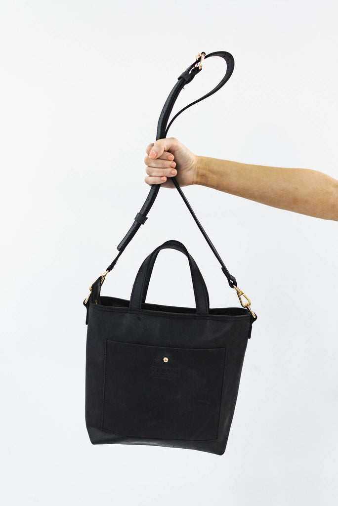 Zelaki Leather Co Gondar Leather Hand Bag in Black