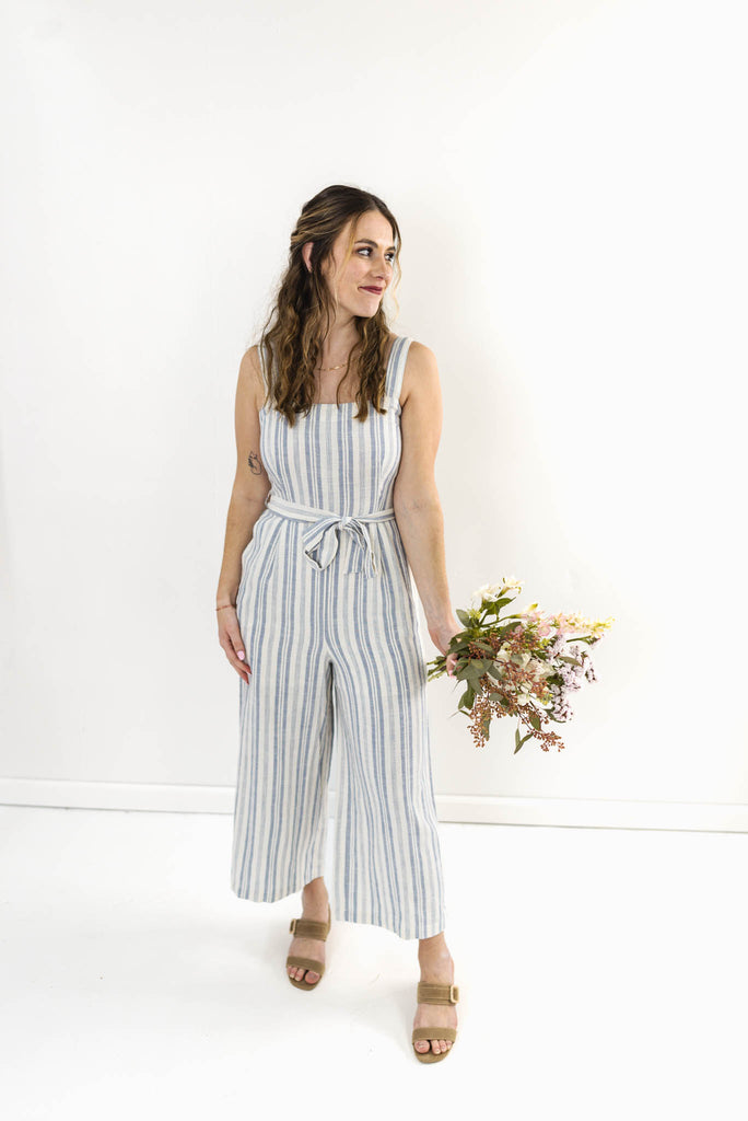 New Perspective Striped Tank Jumpsuit