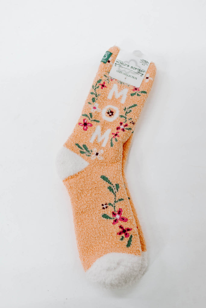 Mom Soft Crew Flower Socks