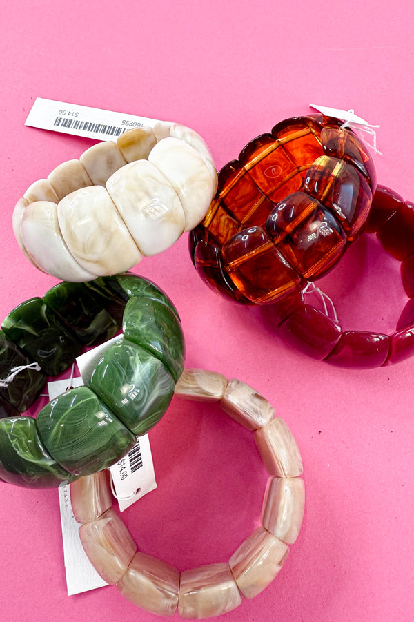 Color-Block Acrylic Stretch Cord Bracelets