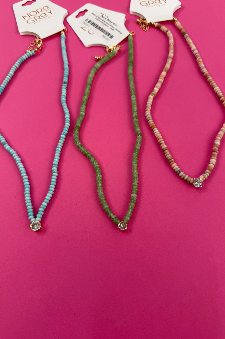 Natural Semi Precious Stone Beaded Charm Necklace