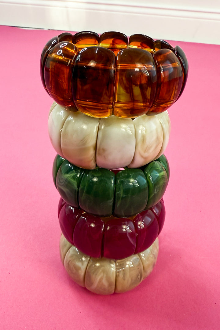 Color-Block Acrylic Stretch Cord Bracelets