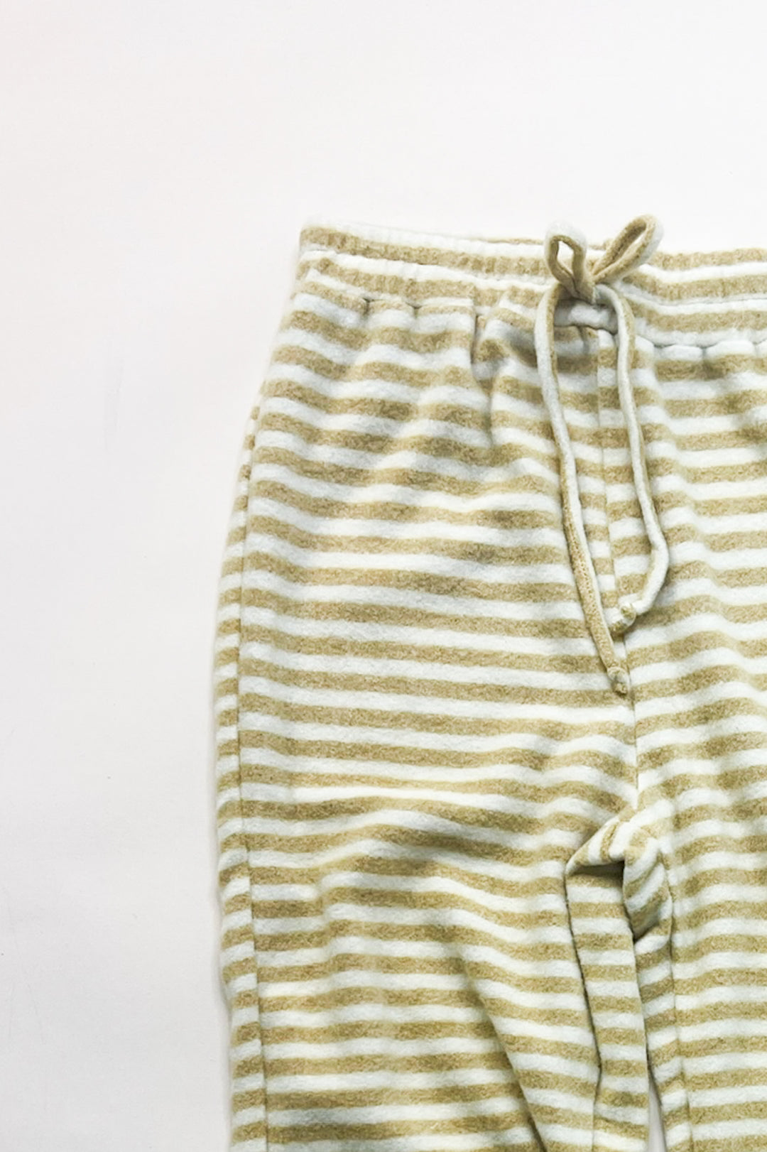 Girls Drawstring Waist Brushed Striped Jogger