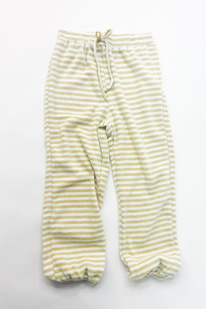 Girls Drawstring Waist Brushed Striped Jogger