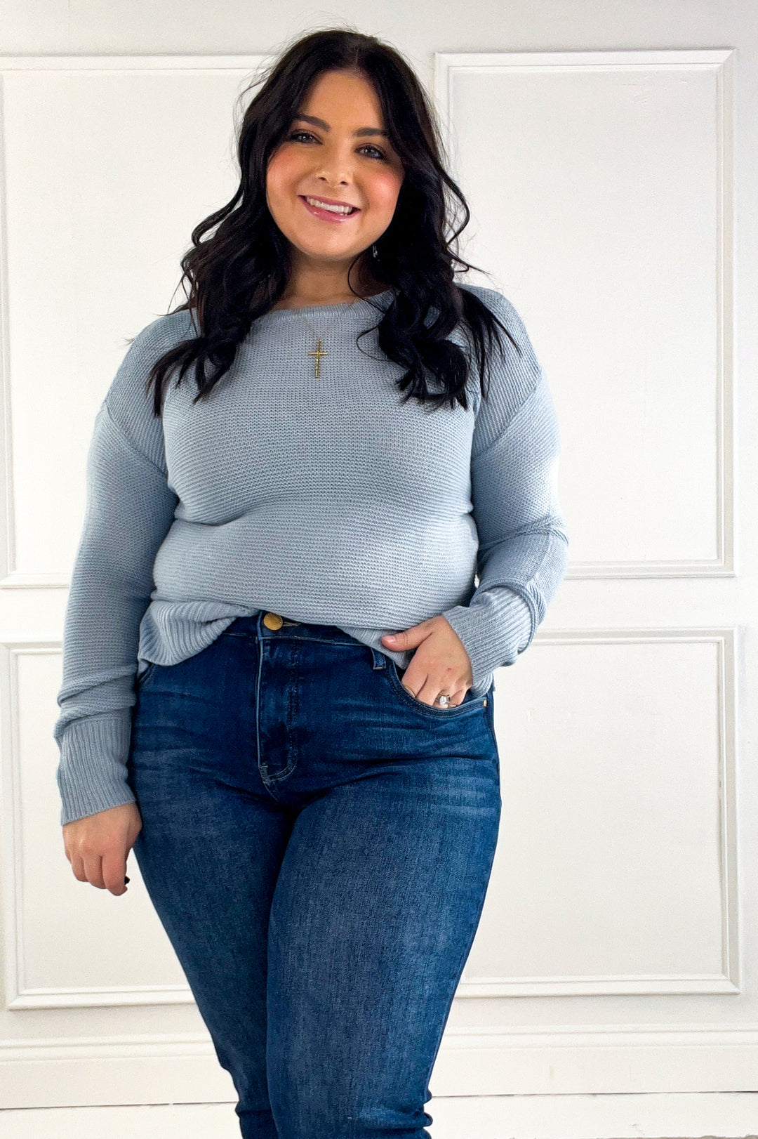 Round Neck Boyfriend Fit Sweater