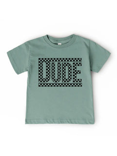 Dude Checkered Graphic Tee