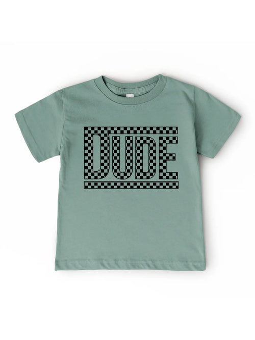 Dude Checkered Graphic Tee