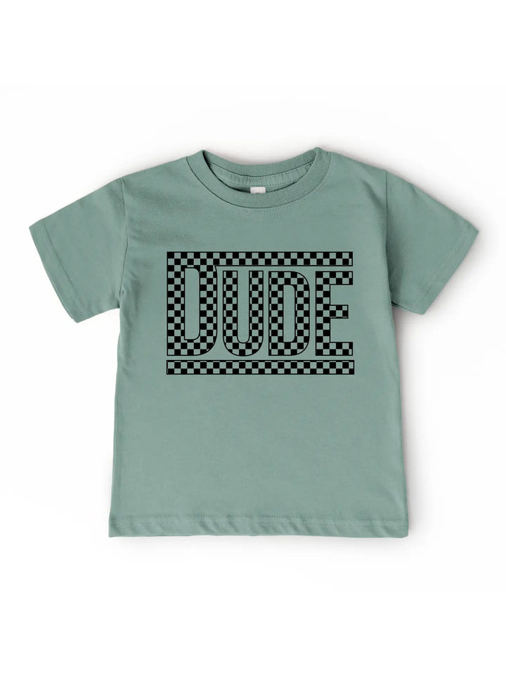 Dude Checkered Graphic Tee