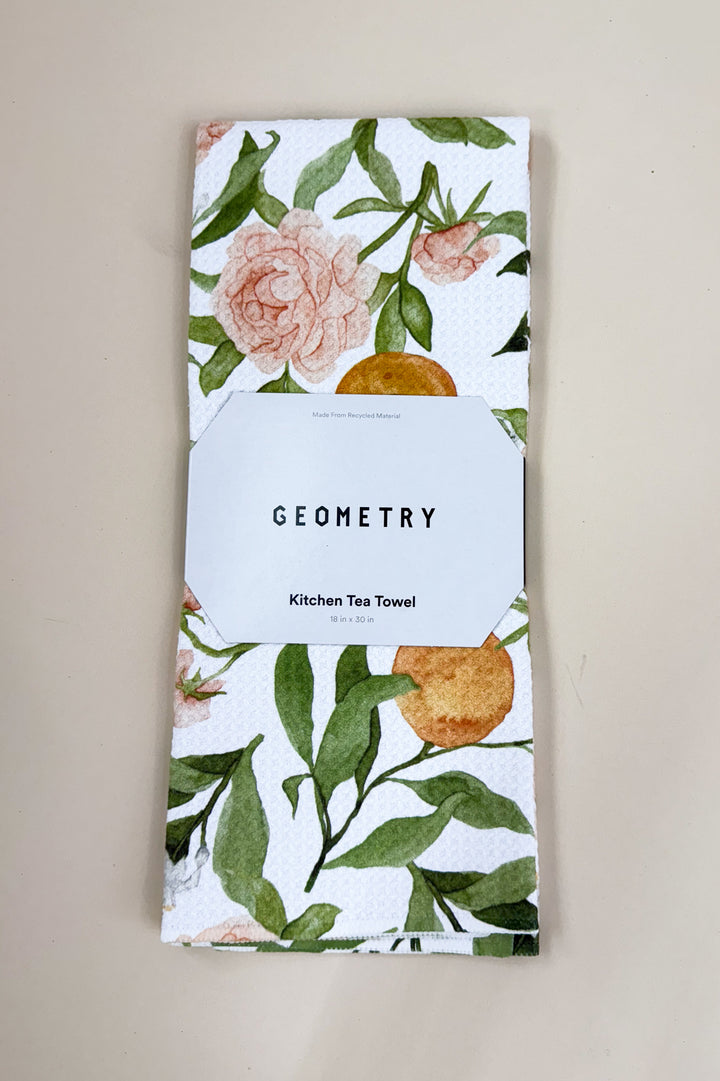A Peony For Your Thoughts Geometry Tea Towel