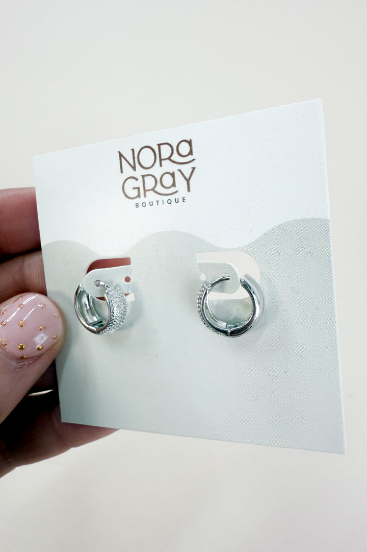 Petite Wide Gold or Rhodium Dipped Huggie Hoops