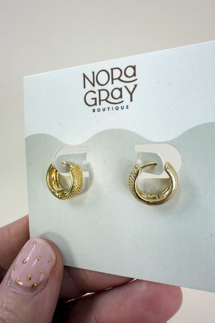 Petite Wide Gold or Rhodium Dipped Huggie Hoops