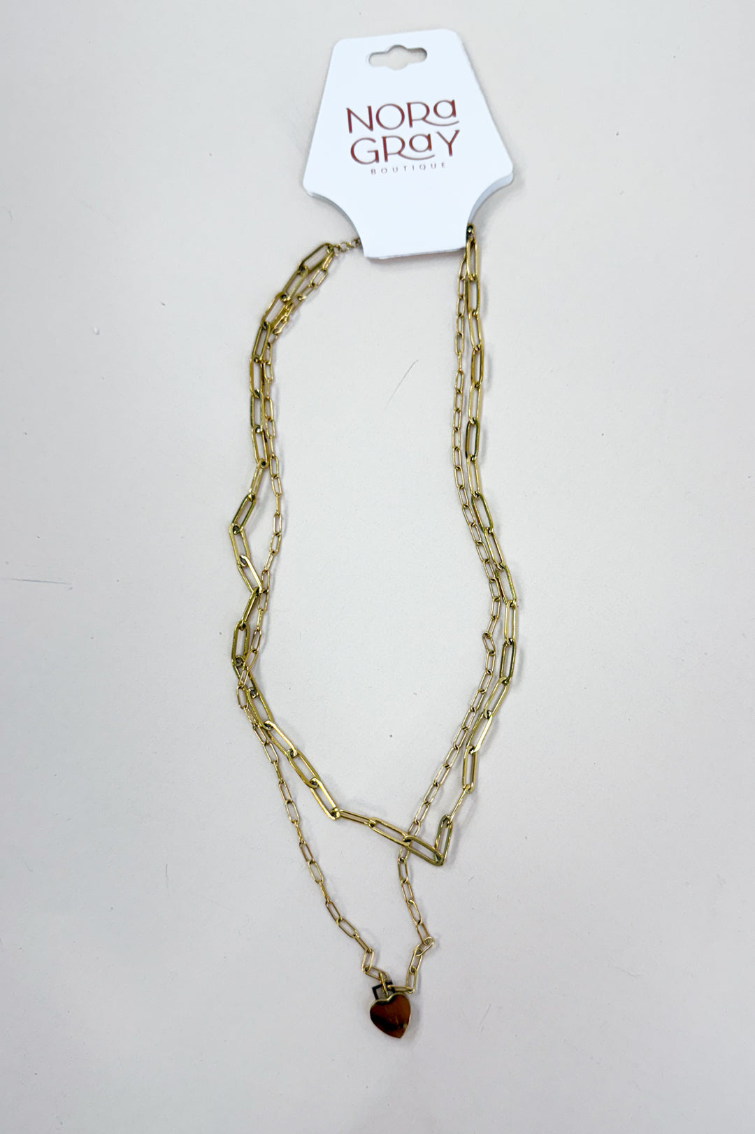 Multi Layer Heart Charm 18K Gold Dipped Necklace