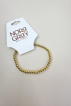 18K Plated 4mm Beaded Stretch Bracelets
