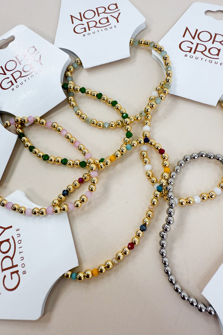Bead & Crystal Stretch Bracelet