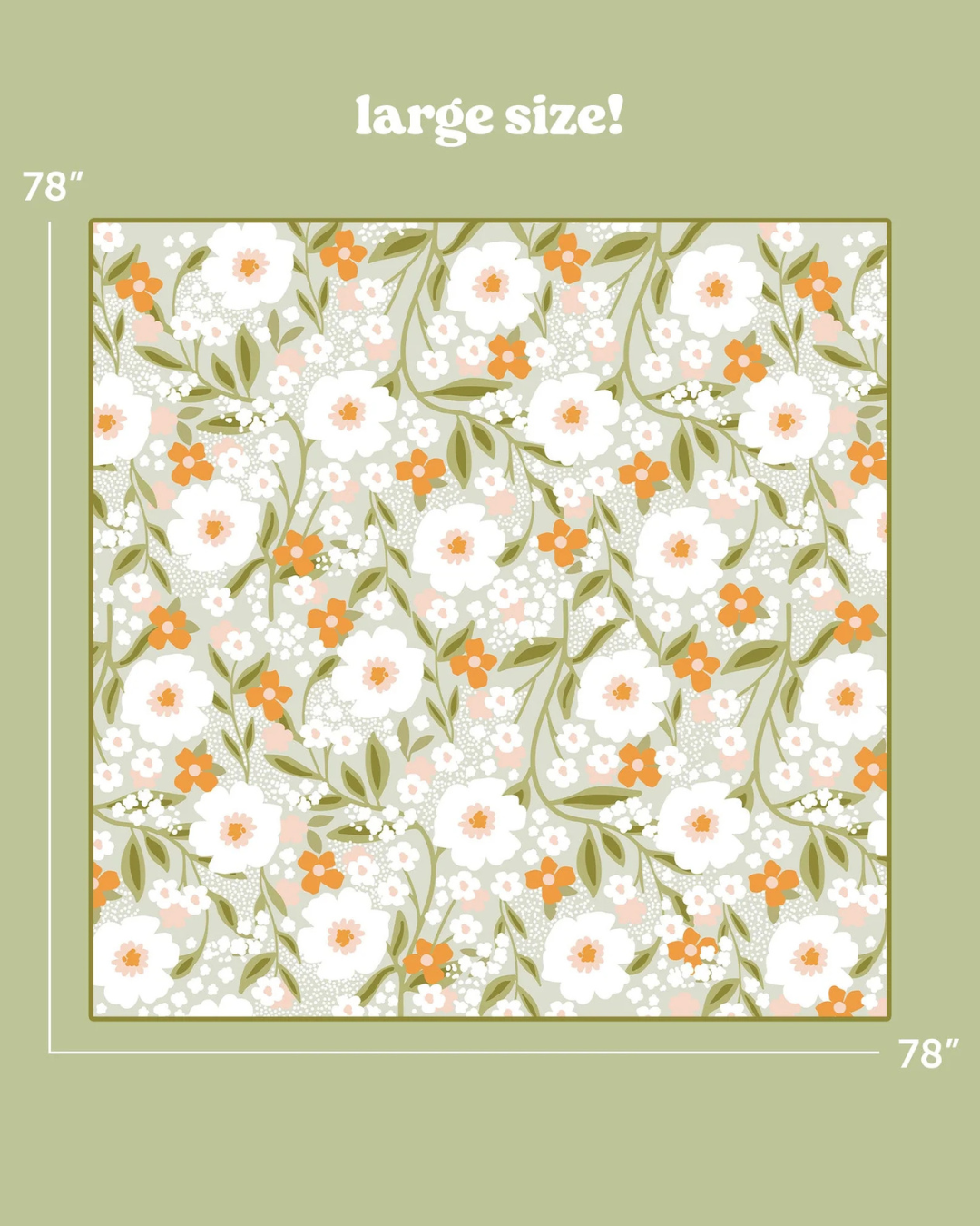 On-the-Go Quilted XL Blanket-Floral Haven Sage