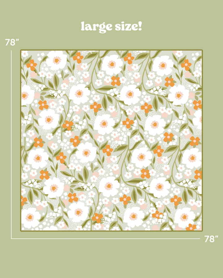 On-the-Go Quilted XL Blanket-Floral Haven Sage