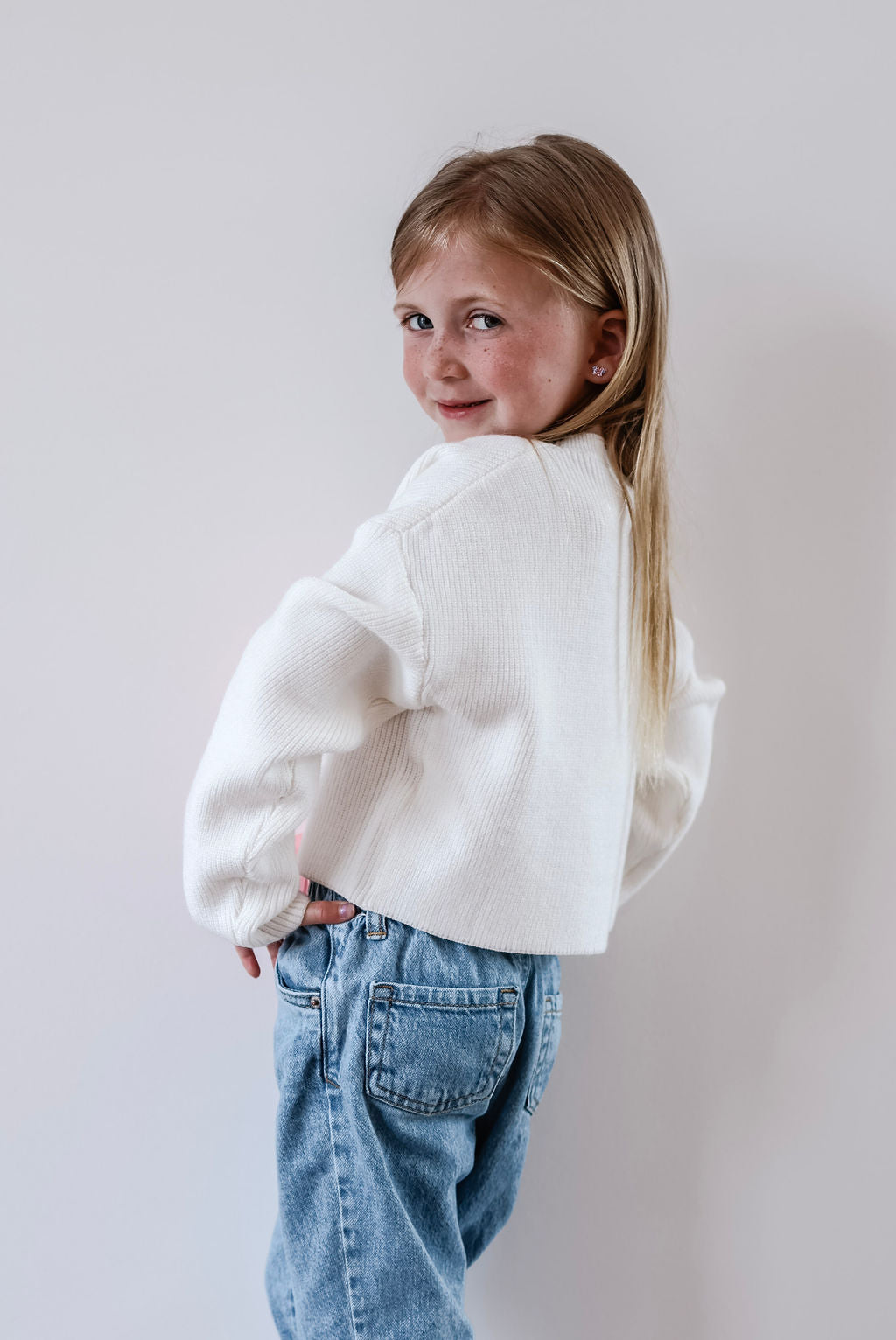 Girls Pink Bow Detail Cardigan