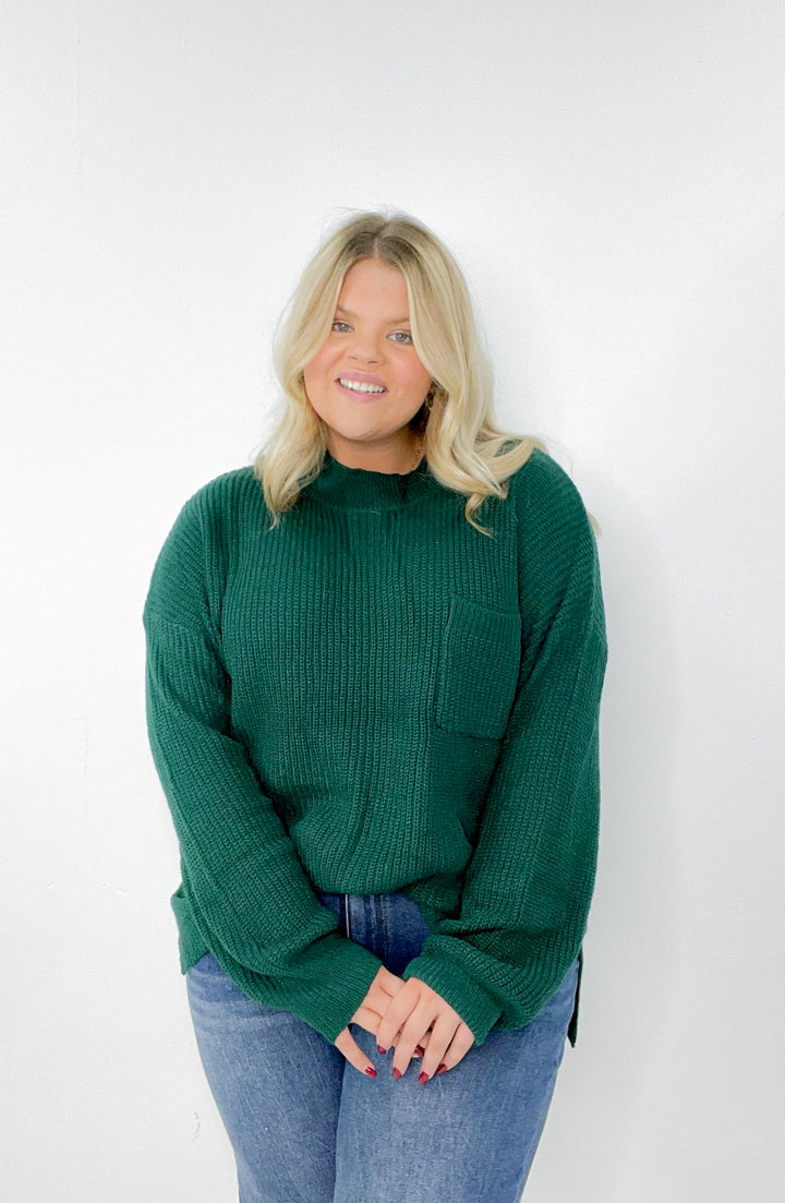 Oversize Mock Neck Curvy Pullover Sweater
