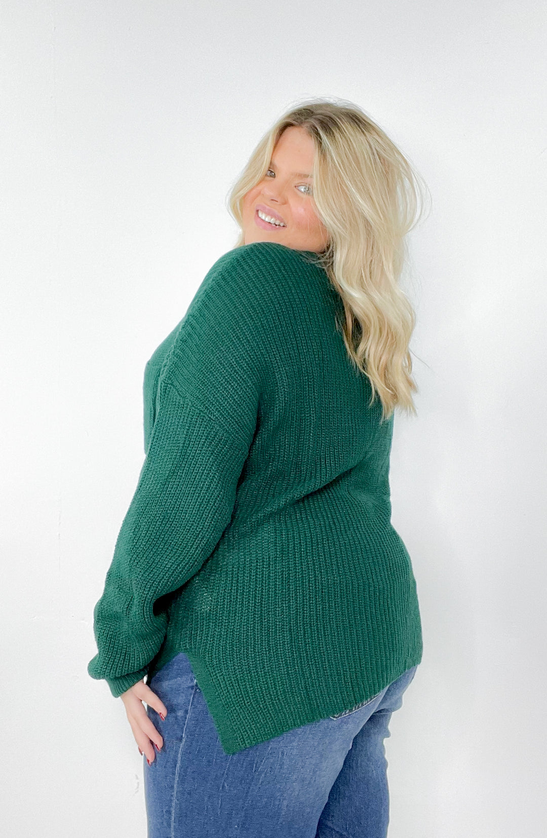 Oversize Mock Neck Curvy Pullover Sweater