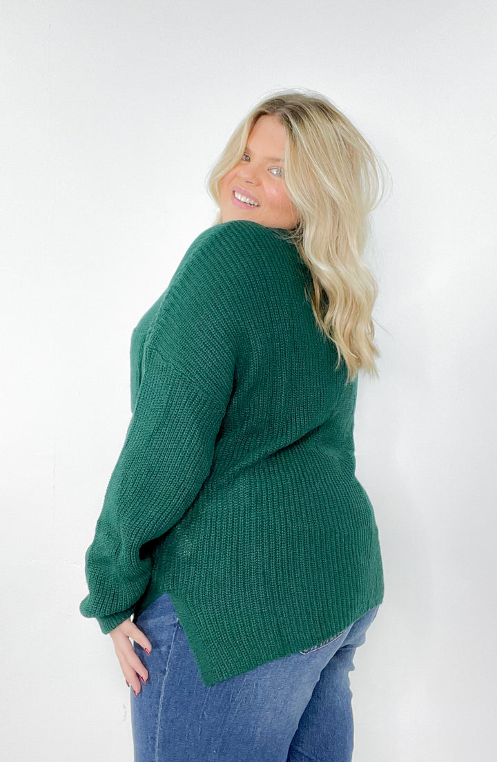 Oversize Mock Neck Curvy Pullover Sweater