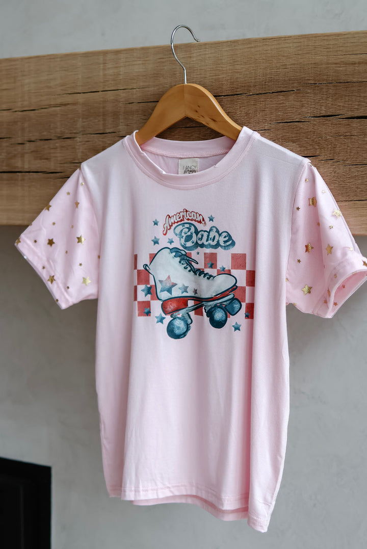 Girls American Babe Star Detail Tee