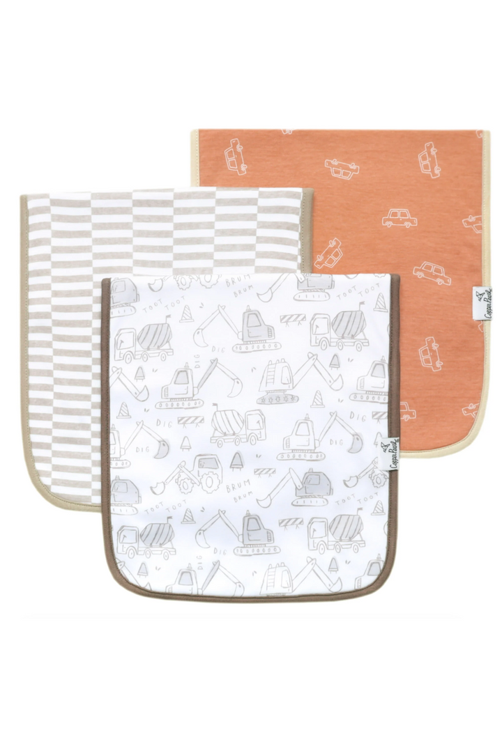 Gage Burp Cloth Set (3-Pack) | Copper Pearl