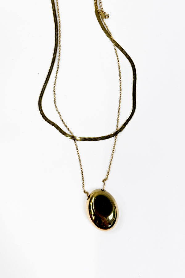 Golden Layered Pendant Necklace
