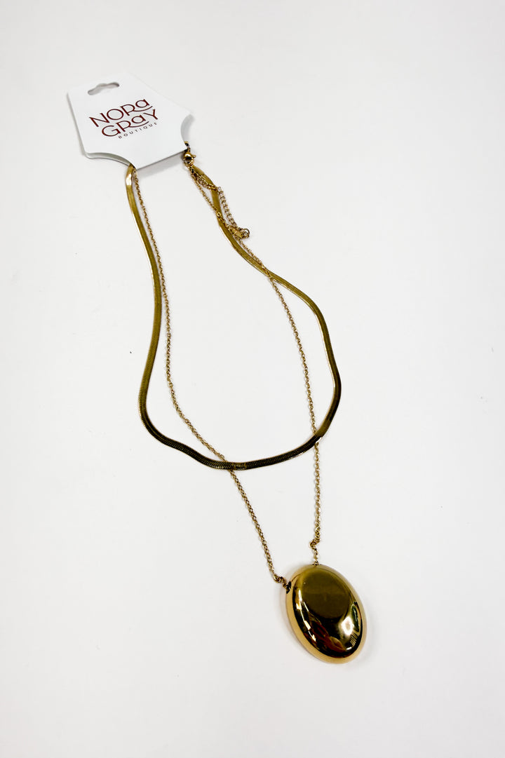 Golden Layered Pendant Necklace
