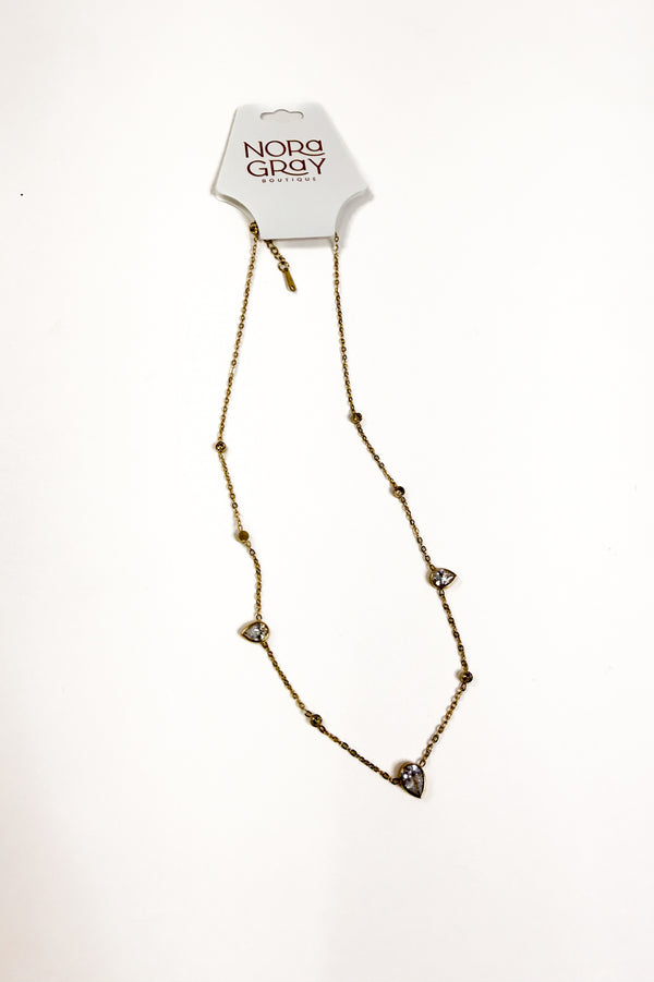 Dainty Crystal Drop Necklace