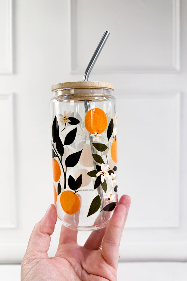 Citrus Bloom Glass Tumbler