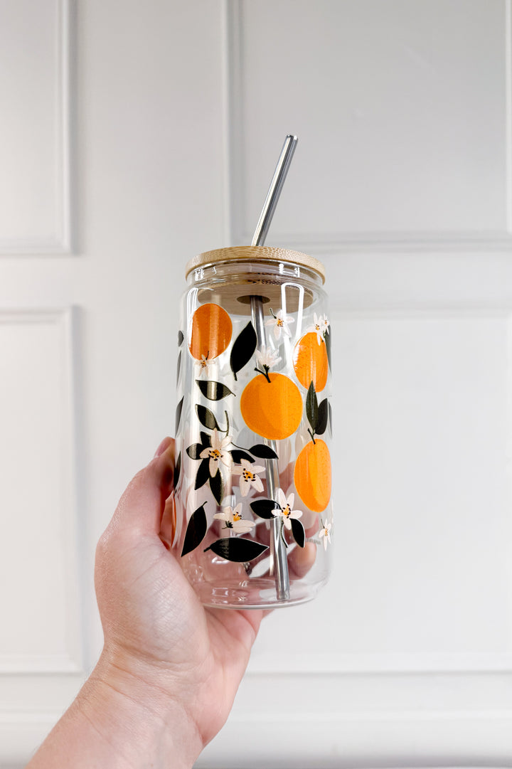 Citrus Bloom Glass Tumbler
