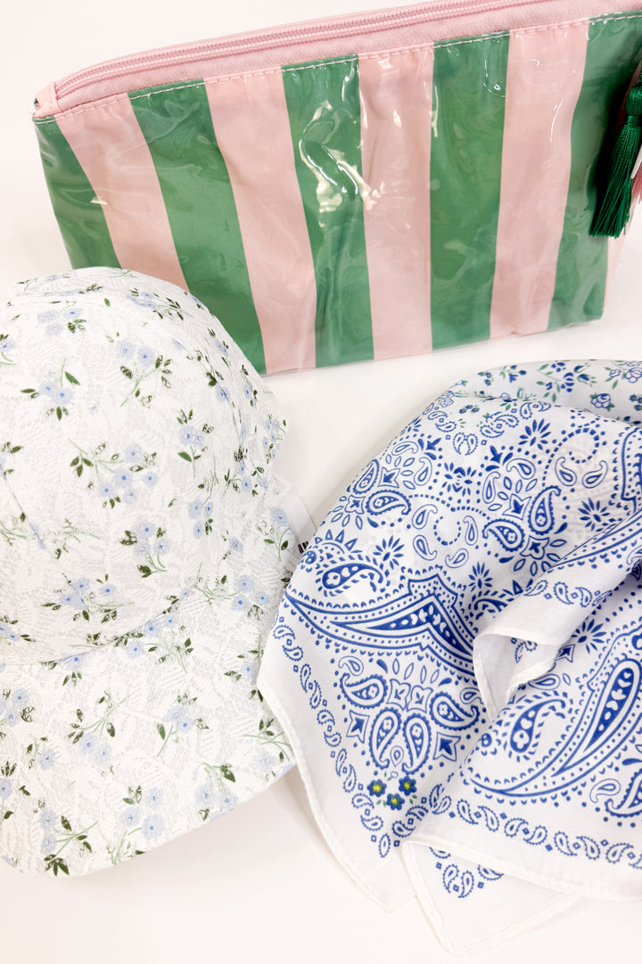 Cabana Stripe Cosmetic Bag Set