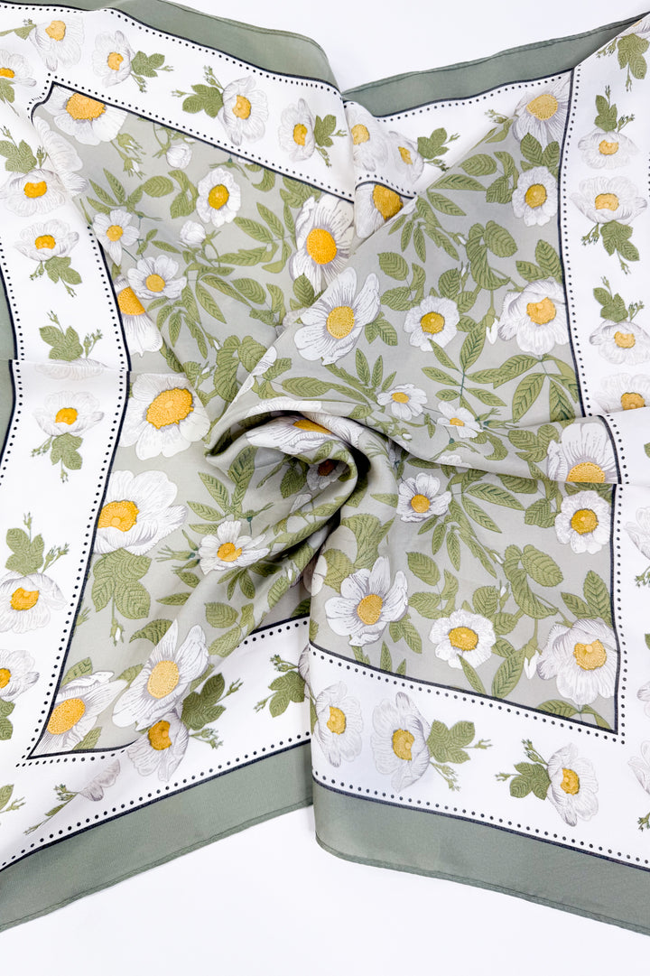Daisy Garden Satin Scarf