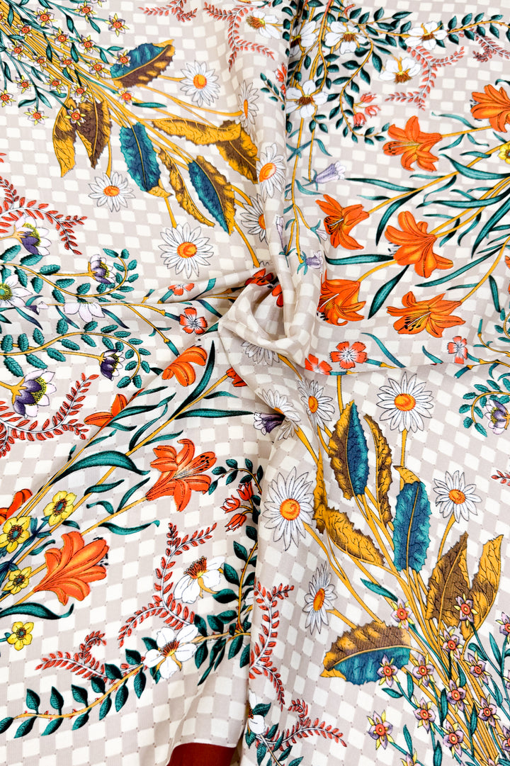 Vintage Bloom Satin Scarf