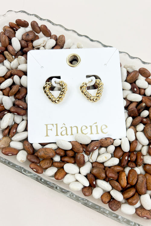 Prudence 18K Gold Twisted Heart Hoop Earrings