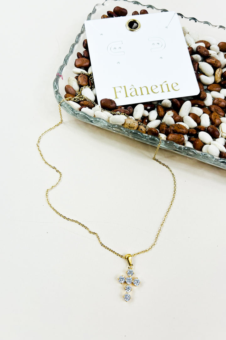 Raimon 18K Gold Non-Tarnish Dainty Cross Necklace