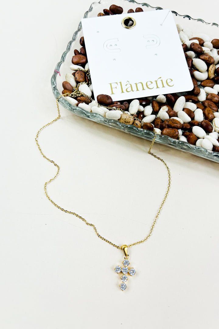 Raimon 18K Gold Non-Tarnish Dainty Cross Necklace