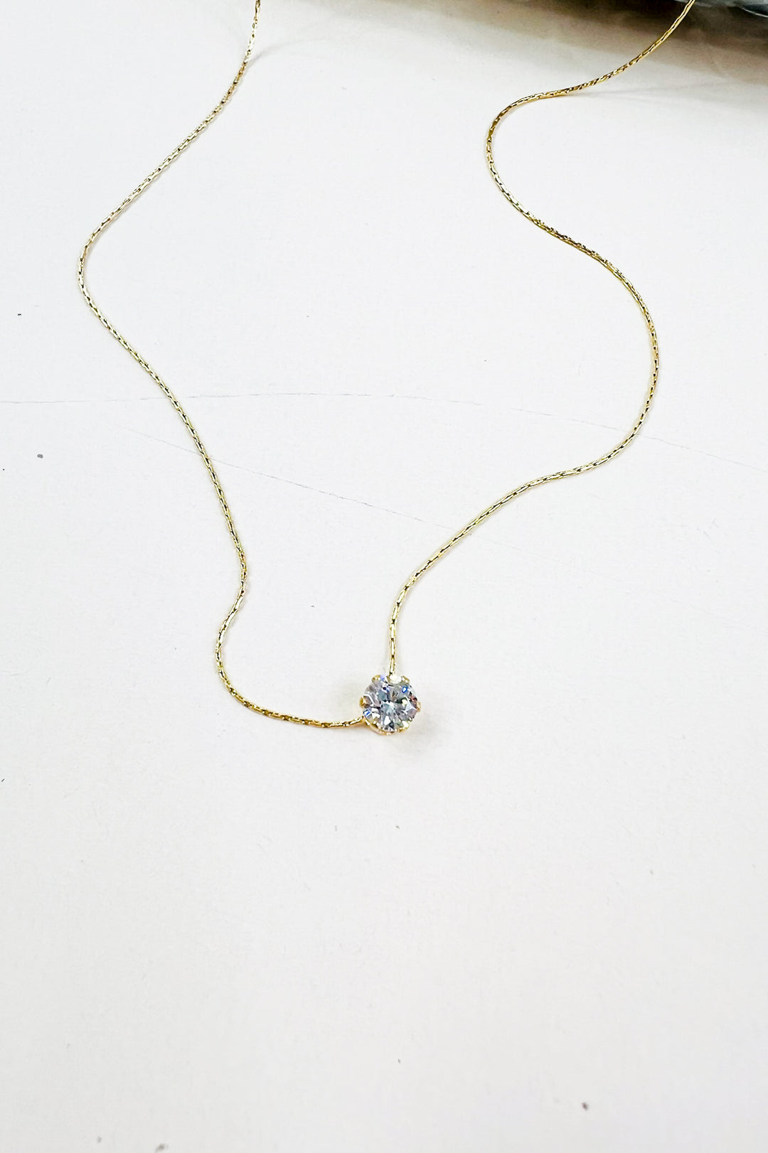 Ciara 18K Non-Tarnish Petite Round Cz Necklace