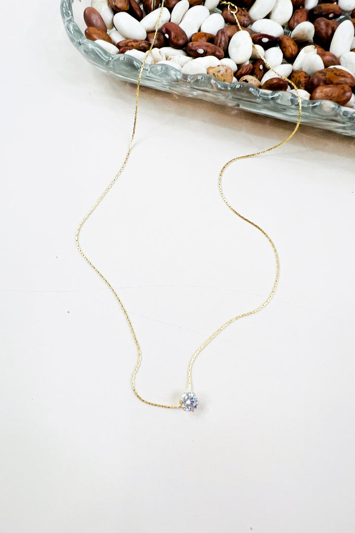 Ciara 18K Non-Tarnish Petite Round Cz Necklace