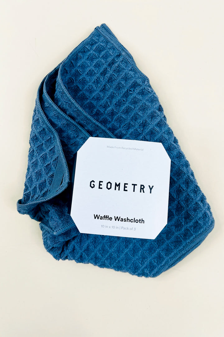 Midnight Blue Waffle Washcloth Set