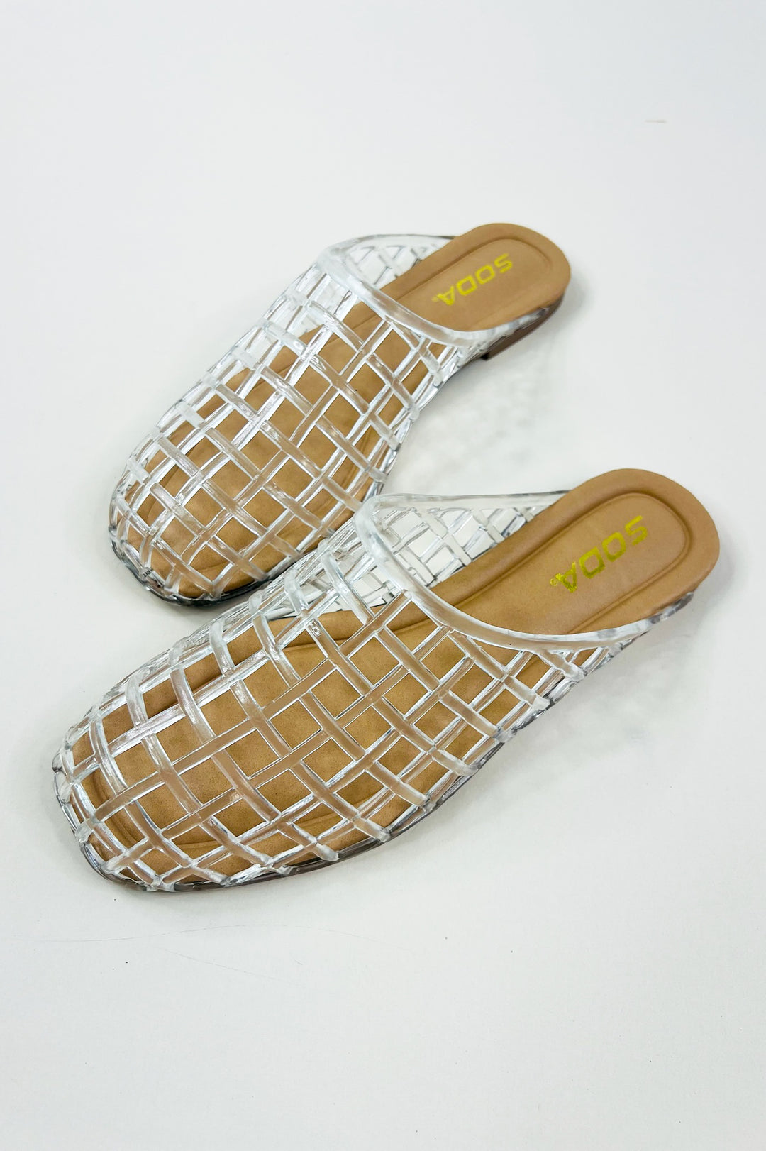 Mesh Lattice Jelly Slip On Mule Shoes