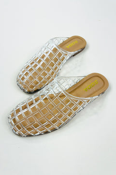 Mesh Lattice Jelly Slip On Mule Shoes