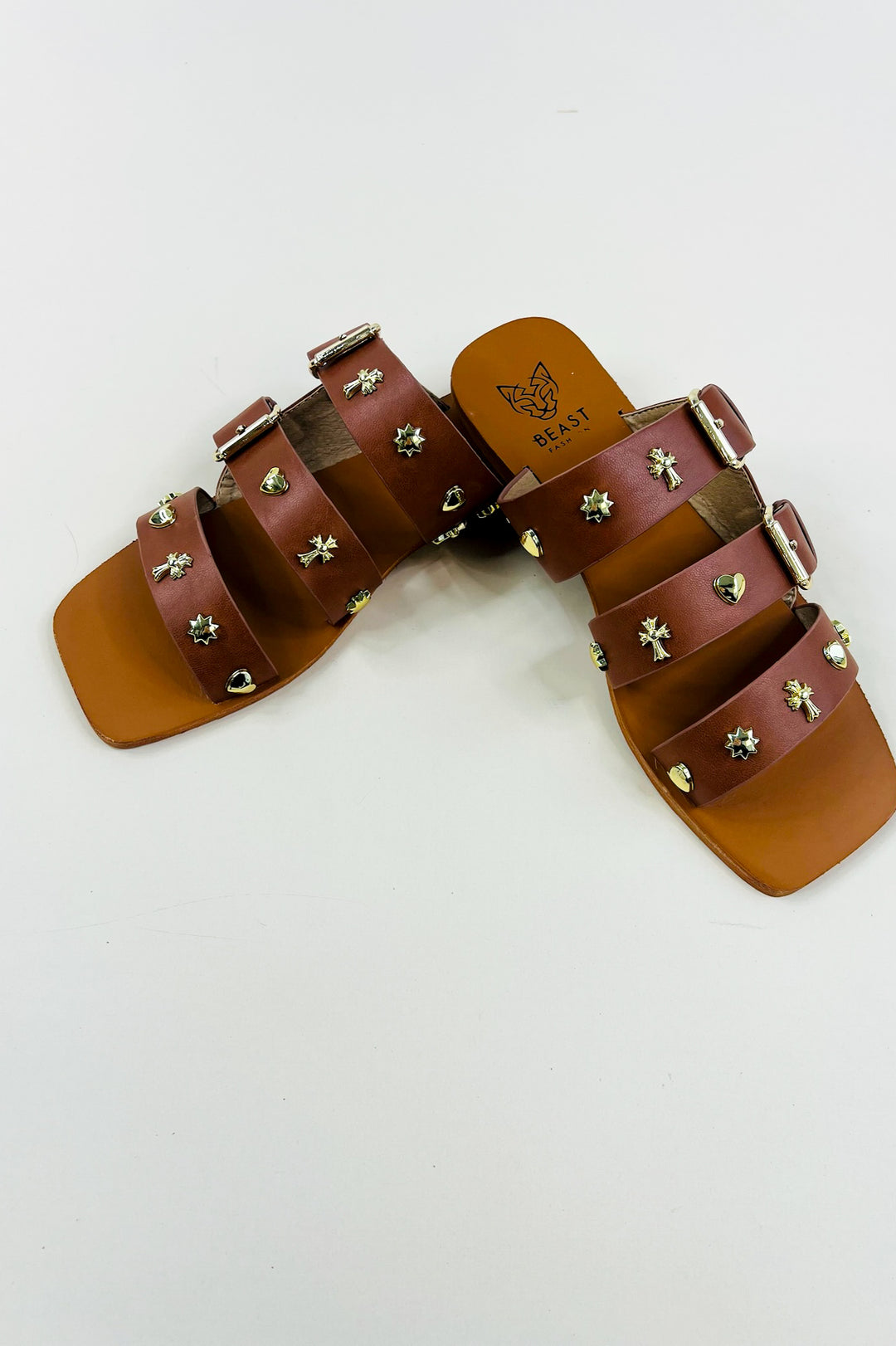 Studded Embellished Flat Sandals