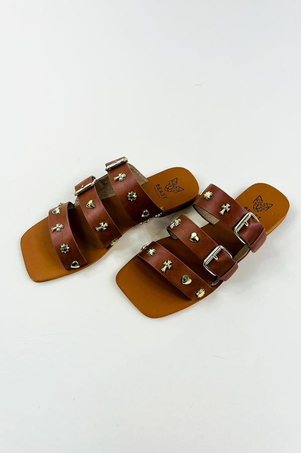 Studded Embellished Flat Sandals
