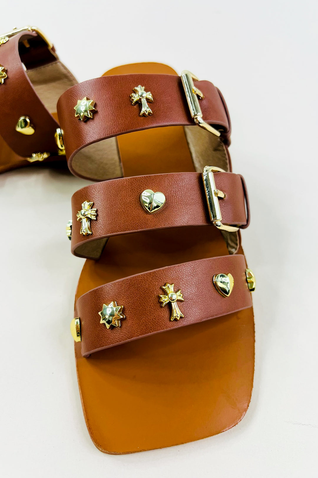Studded Embellished Flat Sandals